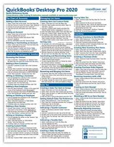 QuickBooks Desktop Pro 2020 Quick Reference Training Card - Laminated Tutorial Guide Cheat Sheet (Instructions and Tips)