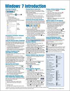 Windows 7 Quick Reference Guide (Cheat Sheet of Instructions, Tips & Shortcuts - Laminated Card)