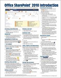 Microsoft SharePoint 2010 Quick Reference Guide: Introduction (Cheat Sheet of Instructions, Tips & Shortcuts - Laminated Card)